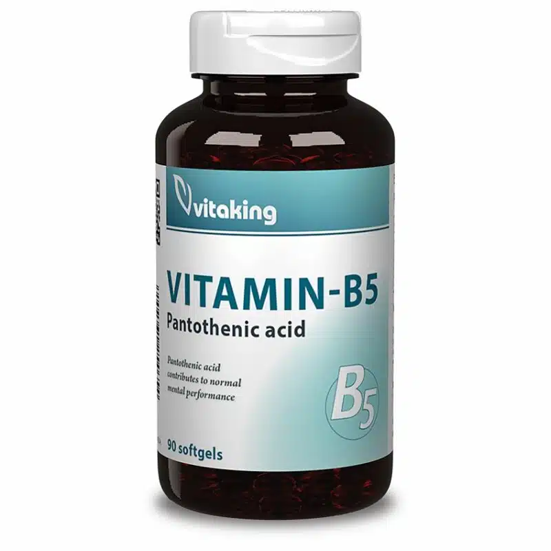 Vitaking Vitamin-B5 pantoténsav-gélkapszula – 90db 1 Vitaking Pantoténsav B5-vitamin gélkapszula - 90db