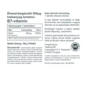 Vitaking Biotin 900mcg tabletta - 100db - Image 2