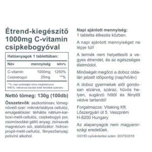 Vitaking C-Vitamin 1000mg + Csipkebogyó 60mg tabletta - 100db 3 Vitaking C-Vitamin 1000mg + Csipkebogyó 60mg tabletta - 100db - Image 2