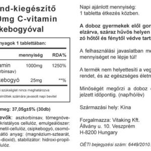 Vitaking C-vitamin 1000mg tabletta - 30db - Image 2