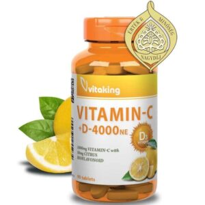 Vitaking C+D C-vitamin 1000mg + D3-vitamin 4000NE tabletta - 90db