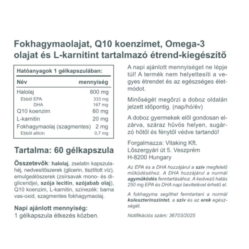 Vitaking Cardiolic Formula gélkapszula - 60db 2 Vitaking Cardiolic Formula gélkapszula - 60db - Image 2
