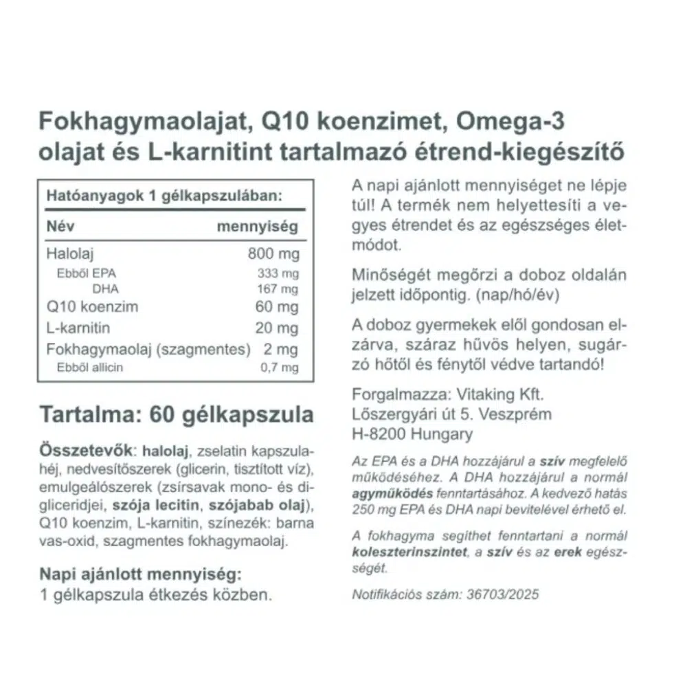 Vitaking Cardiolic Formula gélkapszula - 60db 2 Vitaking Cardiolic Formula gélkapszula - 60db - Image 2