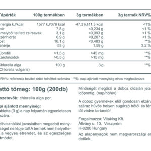 Vitaking Chlorella alga tabletta - 200db - Image 2