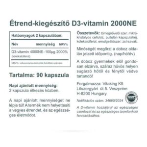 Vitaking D-2000 vitamin kapszula - 90db 3 Vitaking D-2000 vitamin kapszula - 90db - Image 2