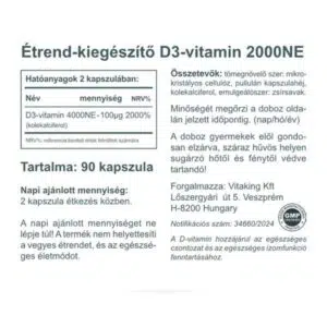 Vitaking D-2000 vitamin kapszula - 90db 3 Vitaking D-2000 vitamin kapszula - 90db - Image 2