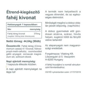 Vitaking Fahéj kéreg kapszula - 90db - Image 3