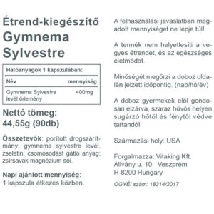 Vitaking Gymnema Sylvestre 400mg kapszula - 90db 4 Vitaking Gymnema Sylvestre 400mg kapszula - 90db - Image 2