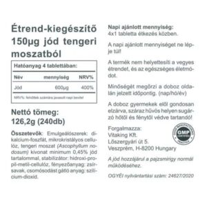Vitaking Jód (IODINE) tabletta - 240db 3 Vitaking Jód (IODINE) tabletta - 240db - Image 2