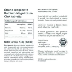 Vitaking Kalcium + Magnézium + Cink tabletta - 100db 3 Vitaking Kalcium + Magnézium + Cink tabletta - 100db - Image 2