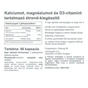 Vitaking Kalcium citrát + Magnézium citrát + D3-vitamin kapszula - 90db - Image 2