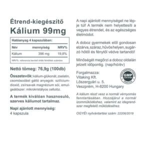 Vitaking Kálium Potassium 99mg kapszula - 100db - Image 2