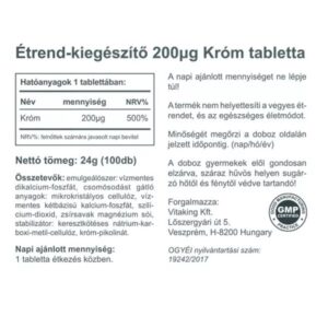 Vitaking Króm pikolinát tabletta - 100db 3 Vitaking Króm pikolinát tabletta - 100db - Image 2