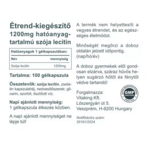 Vitaking Lecitin lágyzselatin kapszula - 100db 3 Vitaking Lecitin lágyzselatin kapszula - 100db - Image 2