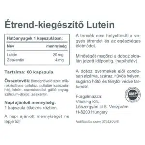 Vitaking Lutein 20 mg + Zeaxantin 4 mg bársonyvirágból - 60 db kapszula 5 Vitaking Lutein 20 mg + Zeaxantin 4 mg bársonyvirágból - 60 db kapszula - Image 3