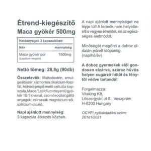 Vitaking Maca 500mg kapszula - 90db 7 Vitaking Maca 500mg kapszula - 90db - Image 4