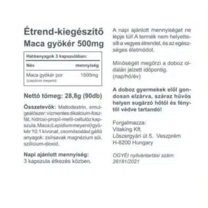 Vitaking Maca 500mg kapszula - 90db 7 Vitaking Maca 500mg kapszula - 90db - Image 4