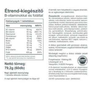 Vitaking Mega B-50 komplex tabletta - 60db 3 Vitaking Mega B-50 komplex tabletta - 60db - Image 2