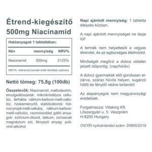 Vitaking Niacinamid 500mg tabletta - 100db - Image 2