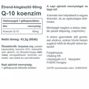 Vitaking Q10 koenzim 60mg lágyzselatin kapszula - 60db 3 Vitaking Q10 koenzim 60mg lágyzselatin kapszula - 60db - Image 2
