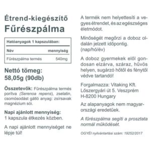 Vitaking Saw Palmetto (Fűrészpálma, Szabalpálma, Törpepálma) kapszula - 90db 6 Vitaking Saw Palmetto (Fűrészpálma, Szabalpálma, Törpepálma) kapszula - 90db - Image 3