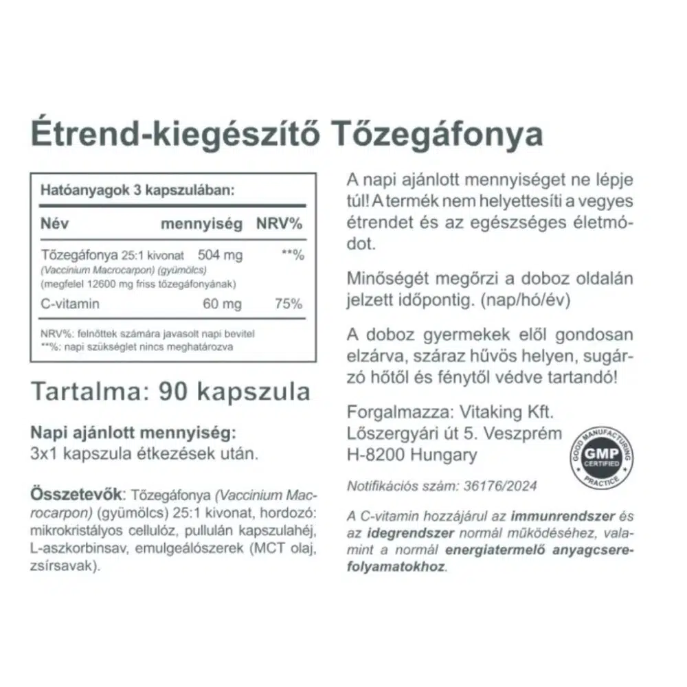 Vitaking Tőzegáfonya kapszula - 90db 3 Vitaking Tőzegáfonya kapszula - 90db - Image 3