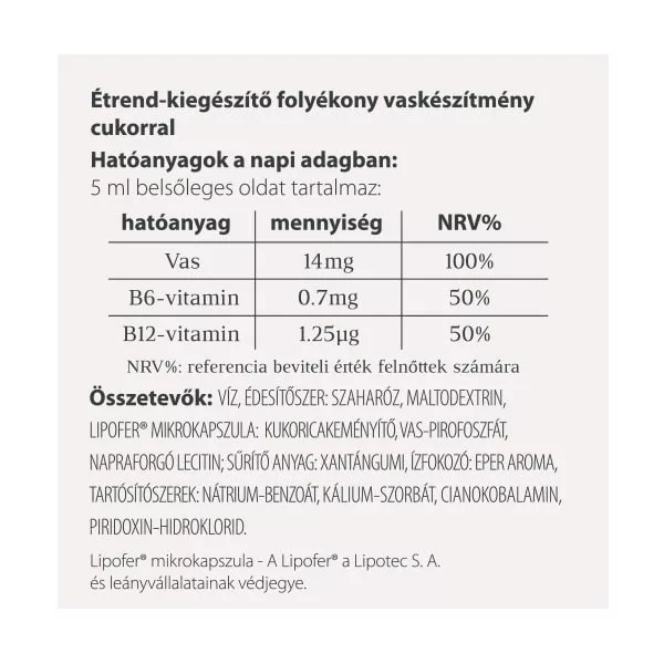 Vitaking VitaFer mikrokapszulázott vas készítmény - 120ml 2 Vitaking VitaFer mikrokapszulázott vas készítmény - 120ml - Image 2
