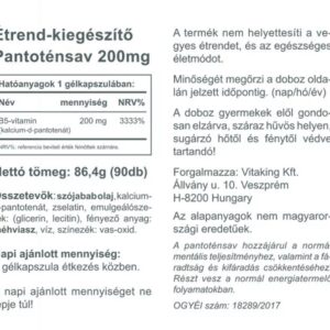 Vitaking Vitamin-B5 pantoténsav-gélkapszula – 90db - Image 2