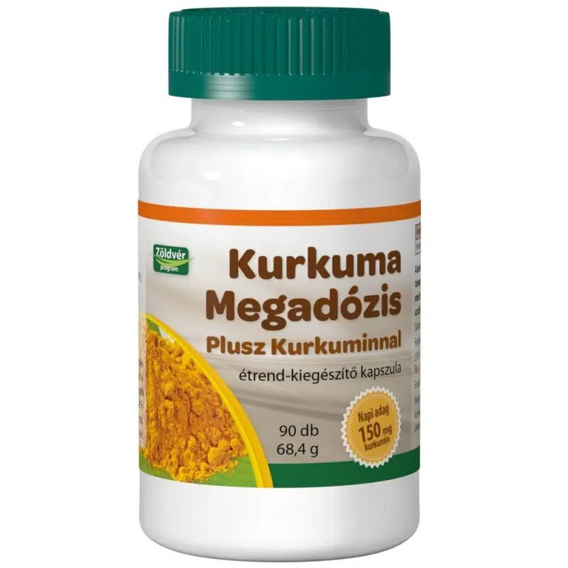 Viva Natura-Zöldvér Kurkuma Megadózis Plusz Kurkuminnal kapszula - 90 db 1 Viva Natura-Zöldvér Kurkuma Megadózis Plusz Kurkuminnal kapszula - 90 db