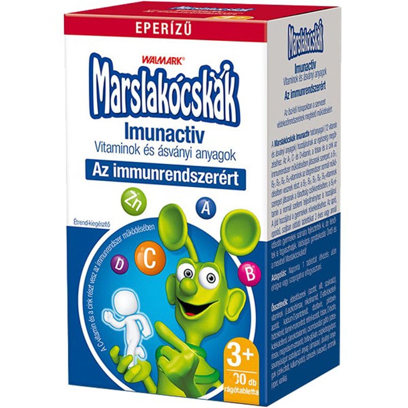 Walmark Marslakócskák Imunactiv rágótabletta epres ízben - 100db 1 Walmark Marslakócskák Imunactiv rágótabletta epres ízben - 100db