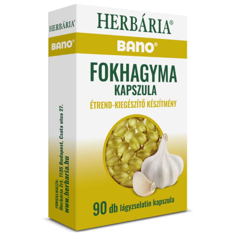 Herbária Bánó fokhagyma kapszula - 90db 1 Herbária Bánó fokhagyma kapszula - 90db