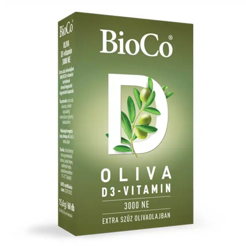 BioCo Oliva D3-vitamin 3000NE lágyzselatin kapszula - 60db 1 BioCo Oliva D3-vitamin 3000NE lágyzselatin kapszula - 60db