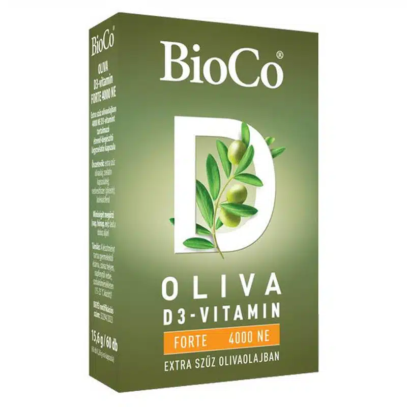 BioCo Oliva D3-vitamin Forte 4000NE lágyzselatin kapszula - 60db 1 BioCo Oliva D3-vitamin Forte 4000NE lágyzselatin kapszula - 60db