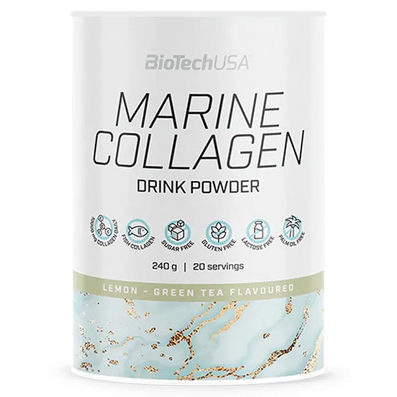 BioTech USA Marine Collagen zöldtea-citrom kollagén italpor - 240g 1 BioTech USA Marine Collagen zöldtea-citrom kollagén italpor - 240g