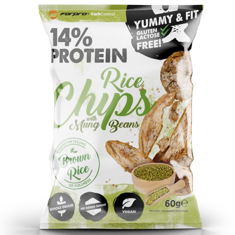 Forpro Yummy&Fit 14% Protein RICE Chips-Mungó bab - 60g 1 Forpro Yummy&Fit 14% Protein RICE Chips-Mungó bab - 60g