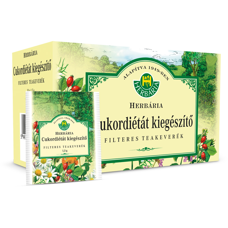 Herbária Cukordiétát kiegészítő teakeverék filteres - 20 filter 1 Herbária Cukordiétát kiegészítő teakeverék filteres - 20 filter