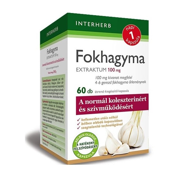 Interherb Napi 1 Fokhagyma Extraktum 100mg kapszula - 60db 1 Interherb Napi 1 Fokhagyma extraktum 100mg kapszula – 60db