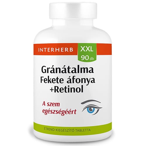 Interherb XXL Gránátalma, Fekete áfonya + Retinol tabletta - 90 db 1 Interherb XXL gránátalma, fekete áfonya + retinol tabletta - 90 db