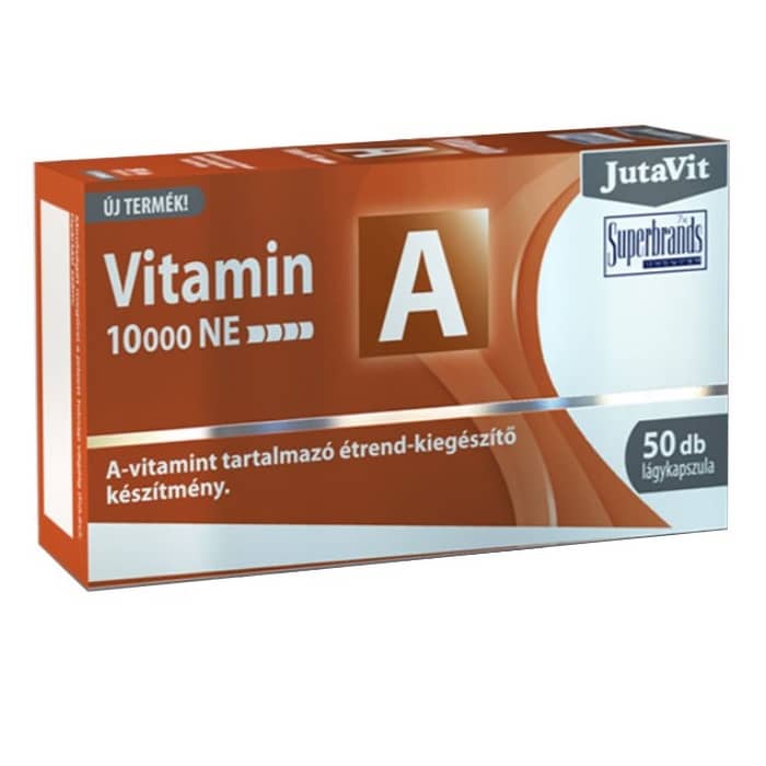 JutaVit A-vitamin (10 000 NE) lágyzselatin kapszula - 50db 1 JutaVit A-vitamin lágyzselatin kapszula - 50db