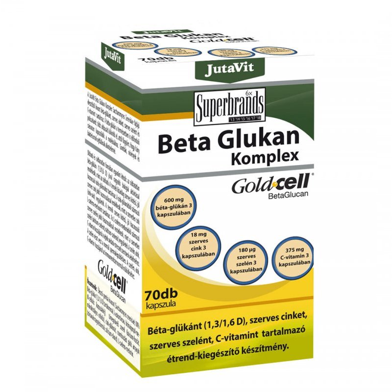 Jutavit Béta Glukan (Béta-Glükán) komplex kapszula - 70db 1 Jutavit Béta Glukan (Béta-Glükán) komplex kapszula - 70db