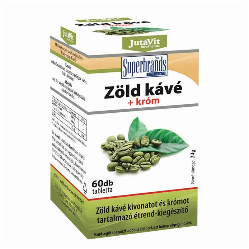 JutaVit zöldkávé+króm tabletta - 60db 1 Jutavit zöldkávé+króm tabletta - 60db