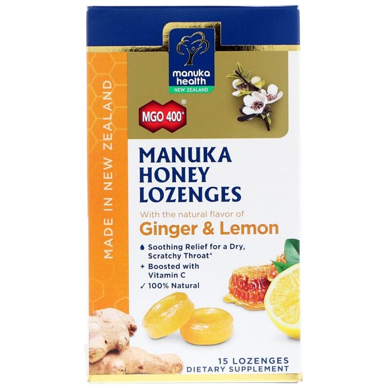 Manuka MGO 400+ mézes cukorka gyömbér és citrom - 65g 1 manuka-mgo-400-mezes-cukorka-gyomber-es-citrom-65g