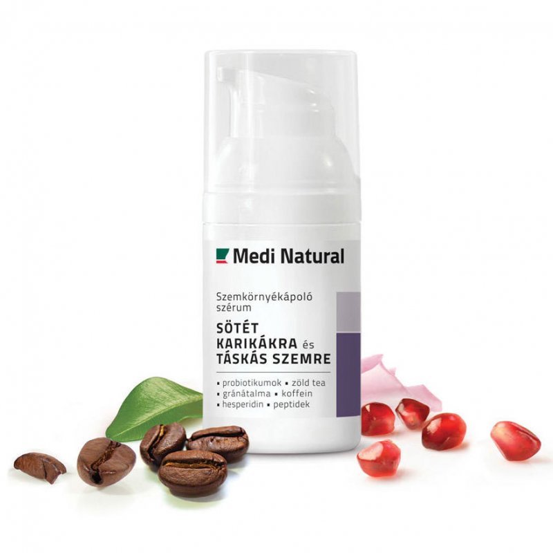 Medinatural Szemkörnyékápoló szérum sötét karikákra és táskás szemre - 30ml 1 Medinatural Szemkörnyékápoló szérum sötét karikákra és táskás szemre - 30ml
