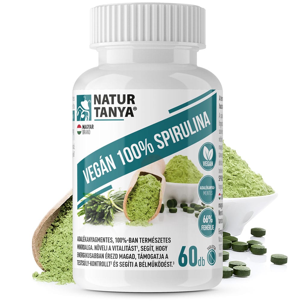 Natur Tanya Vegán 100% Spirulina tabletta - 60db 1 Natur Tanya Vegán 100% Spirulina tabletta - 60db