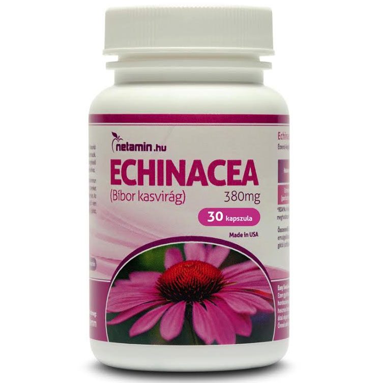 Netamin Echinacea (Bíbor kasvirág) 380mg kapszula - 30db 1 Netamin Echinacea 380 mg tabletta - 30db