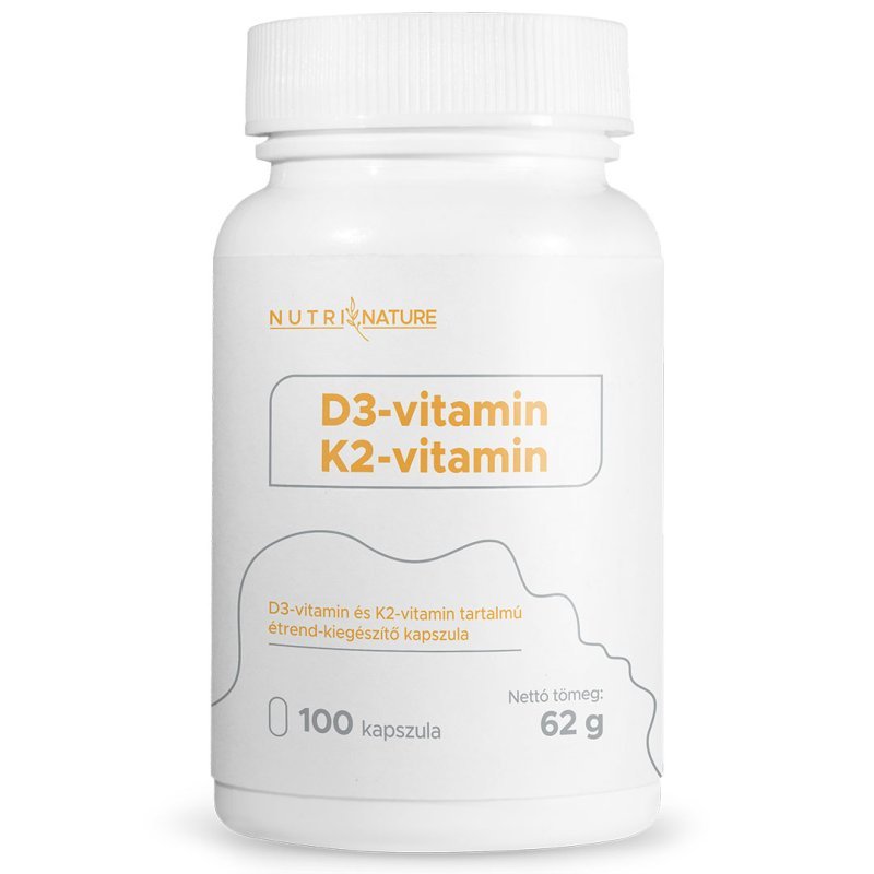 Nutri Nature D3-vitamin + K2-vitamin kapszula - 100db 1 Nutri Nature D3-vitamin + K2-vitamin kapszula - 100db