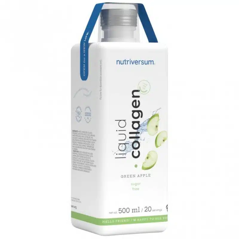 Nutriversum FLOW Collagen liquid 10.000 mg Sugar Free zöld alma ital - 500ml 1 Nutriversum FLOW Collagen liquid 10.000 mg Sugar Free zöld alma ital