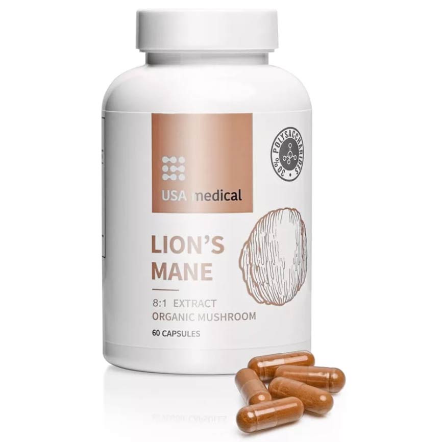 USA Medical Organic Lion's Mane gomba kivonat kapszula - 60db 1 USA Medical Organic Lion's Mane gomba kivonat kapszula - 60db