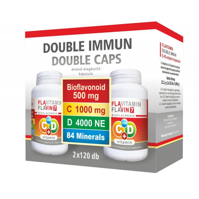 Vita Crystal Flavitamin Double Immun C-vitamin + D-vitamin kapszula – 2x120db 1 Vita Crystal Flavitamin Double Immun C+D vitamin kapszula – 2x120db
