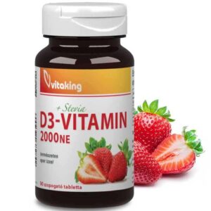 Vitaking D3-vitamin 2000NE epres ízű szopogató tabletta - 90db